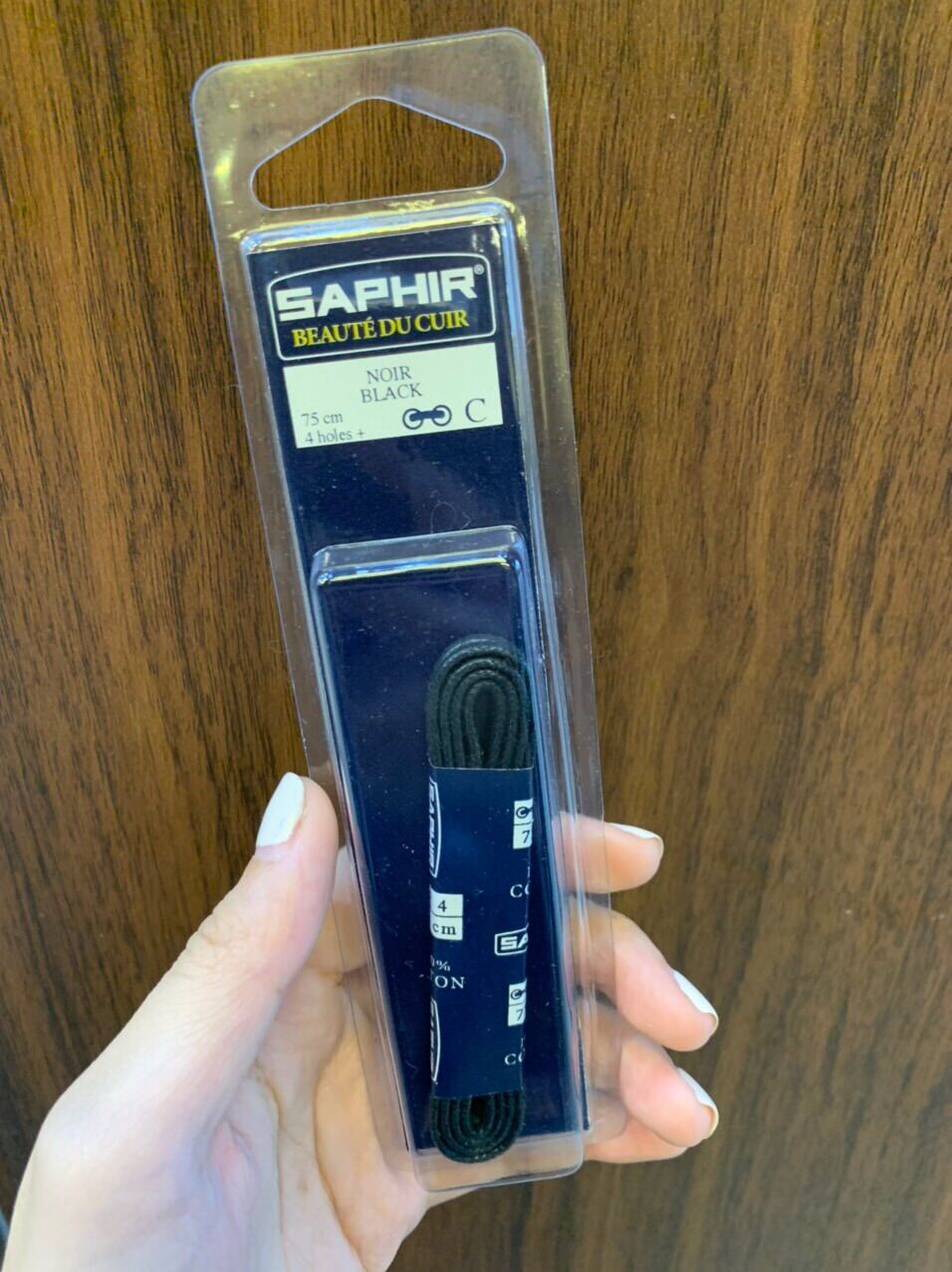 Dây giày tròn nhỏ Saphir dài 75cm