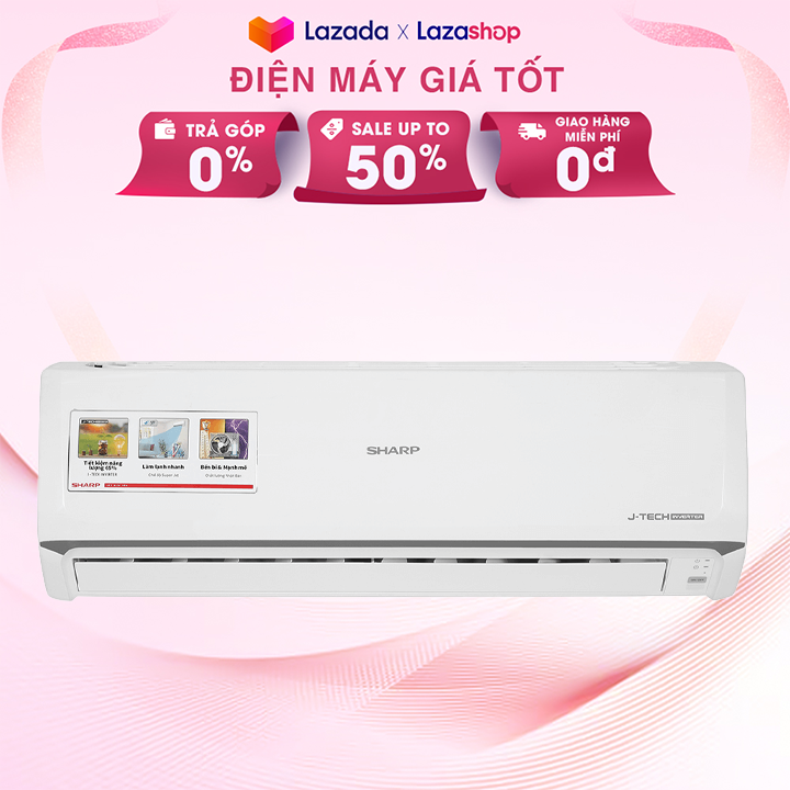 Điều hòa sharp inverter 1.5 hp ah-x13zew - công suất 12.000btu, dàn tản nhiệt bằng ống mche, làm lạnh nhanh super jet, chế độ ngủ đêm best sleep
