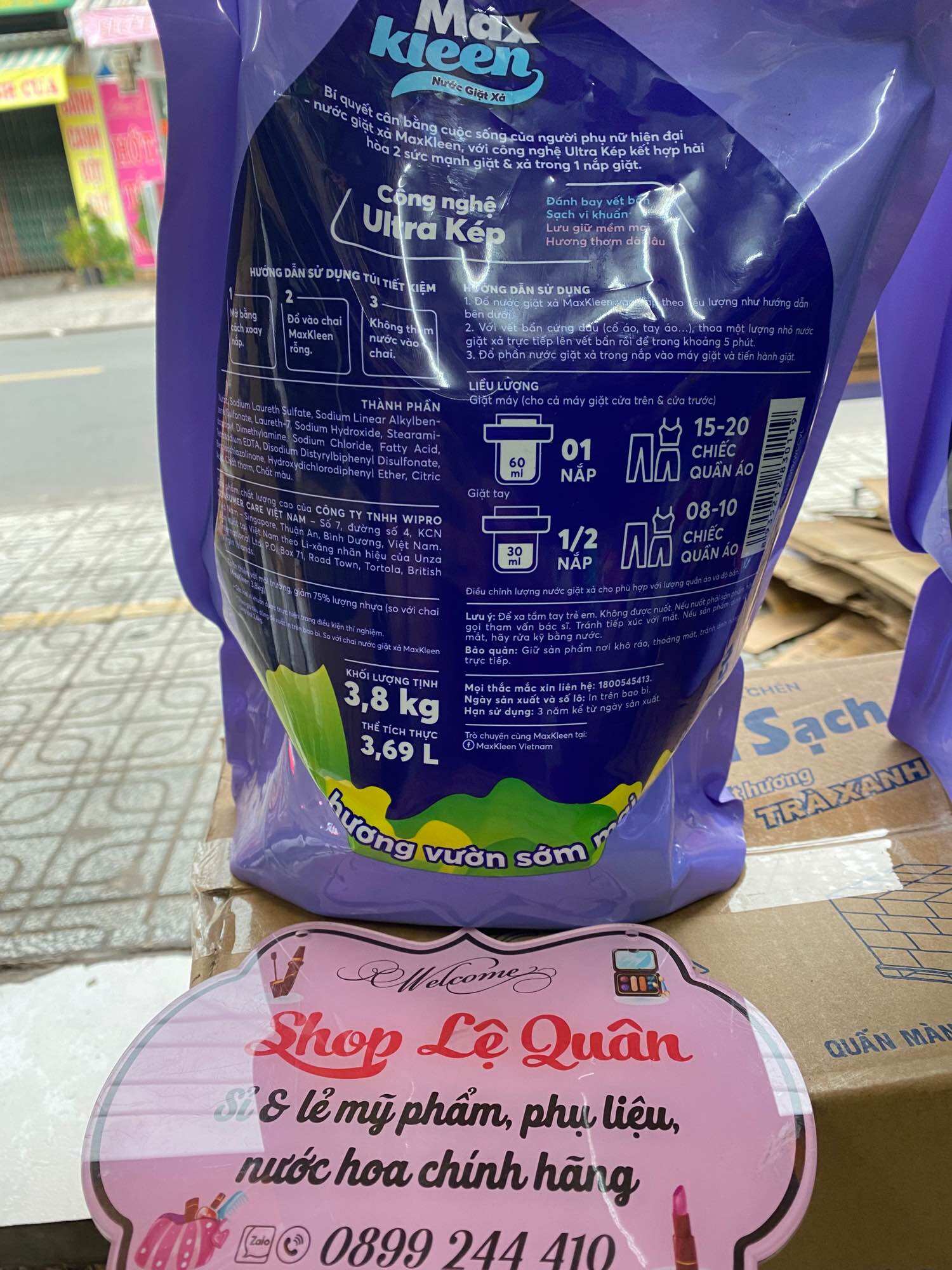 Túi Nước Giặt Xả Maxkleen 3.8kg (MỚI)