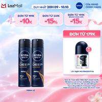 Combo 2 Xịt Khử Mùi Nam NIVEA MEN 150ml Ngăn Mồ Hôi & Mùi Cơ Thể 48H-72H - Deep Darkwood/Extreme/Espresso/Black&White