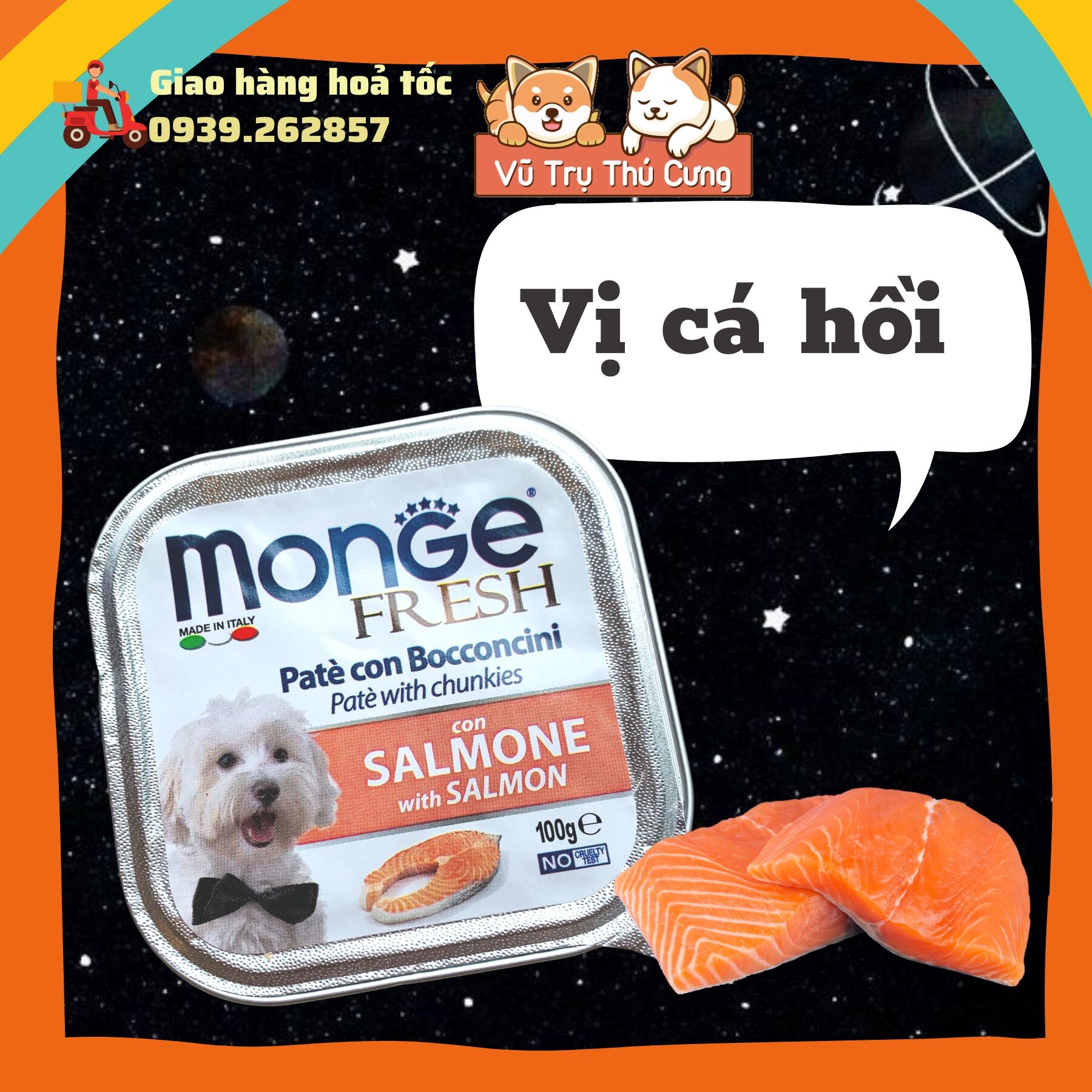 Pate Monge cho Chó của Italy, cung cấp chất xơ và Vitamin cho Chó hộp 100g