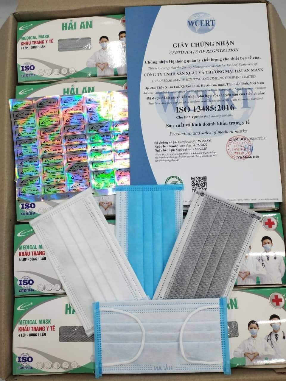 Khẩu trang y tế Hải An 4 lớp kháng khuẩn