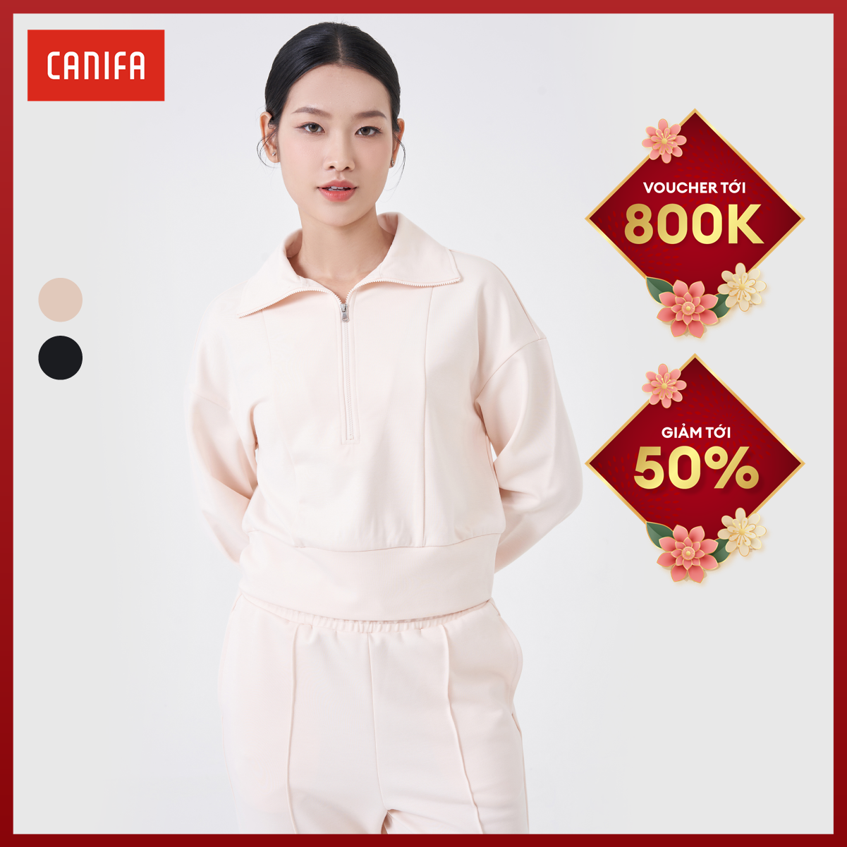 [15-17.4 VOUCHER TỚI 1 TRIỆU] Áo nỉ nữ CANIFA 6TW23W010