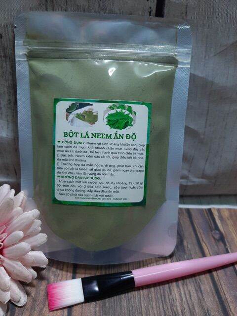 100 gr bột lá nem ấn độ nguyên chất handmade.