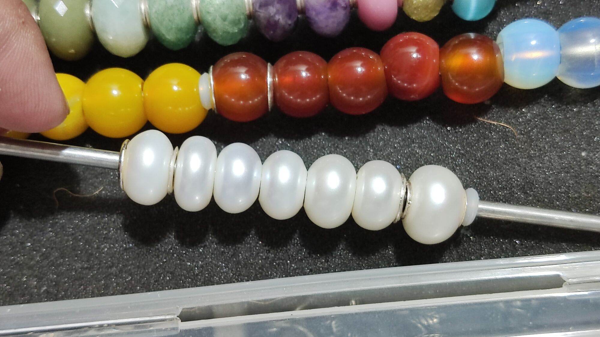GauBee Charm bạc 925 hạt ngọc trai xỏ charm