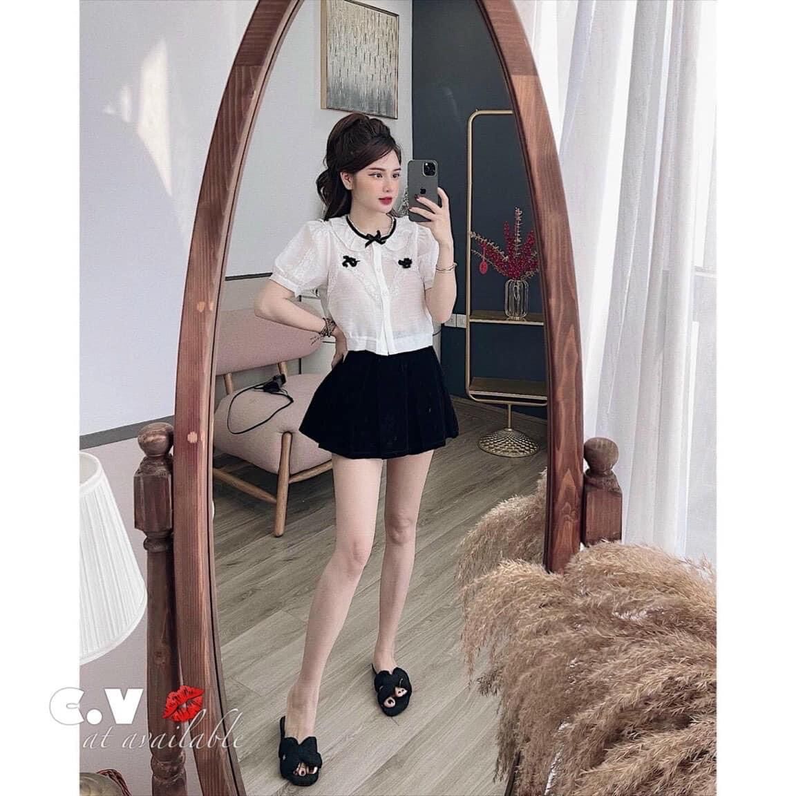 set bánh bèo trắng , chân váy