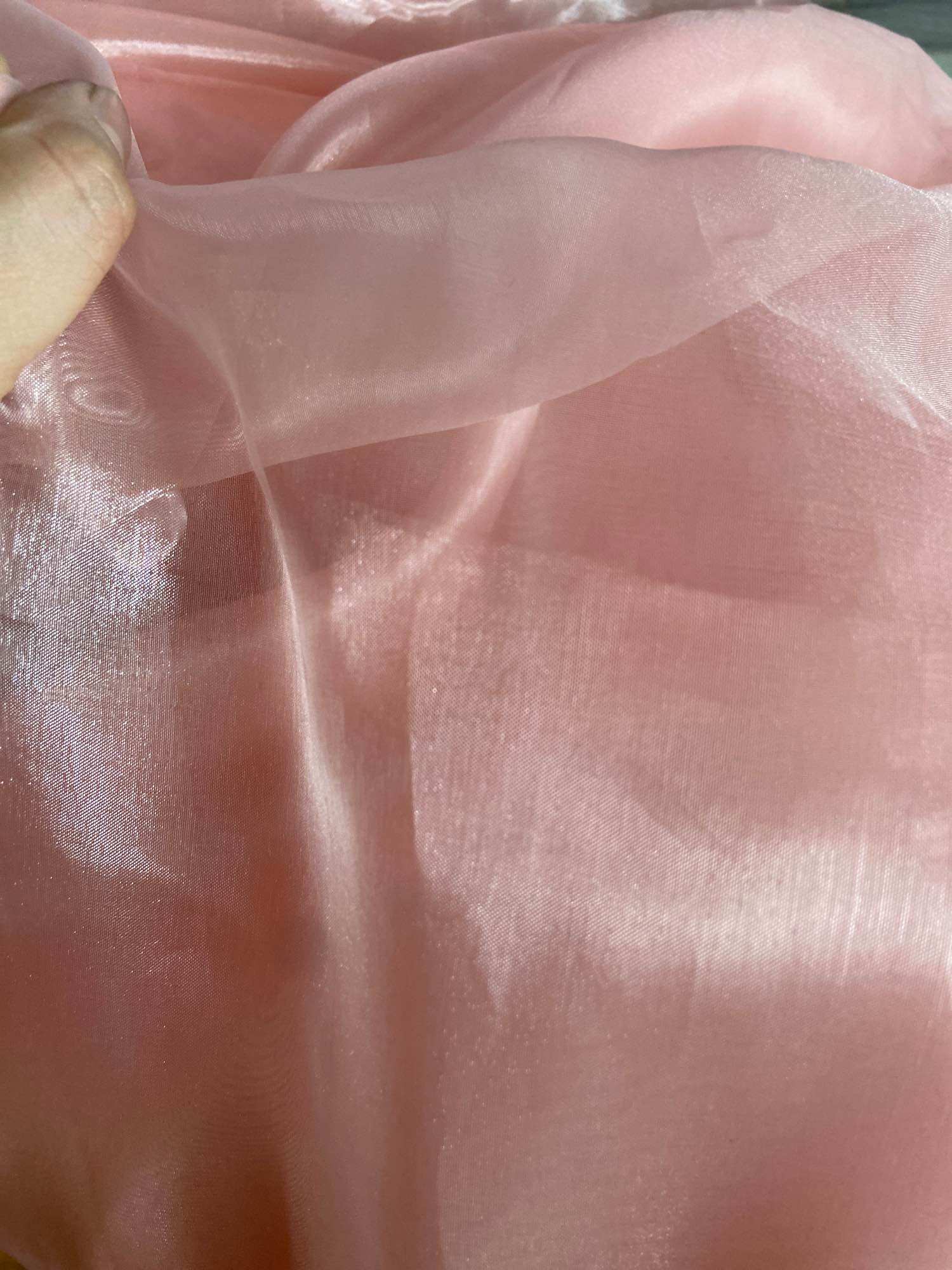 1m x 1m35 Vải tơ phồng organza màu Hồng cam