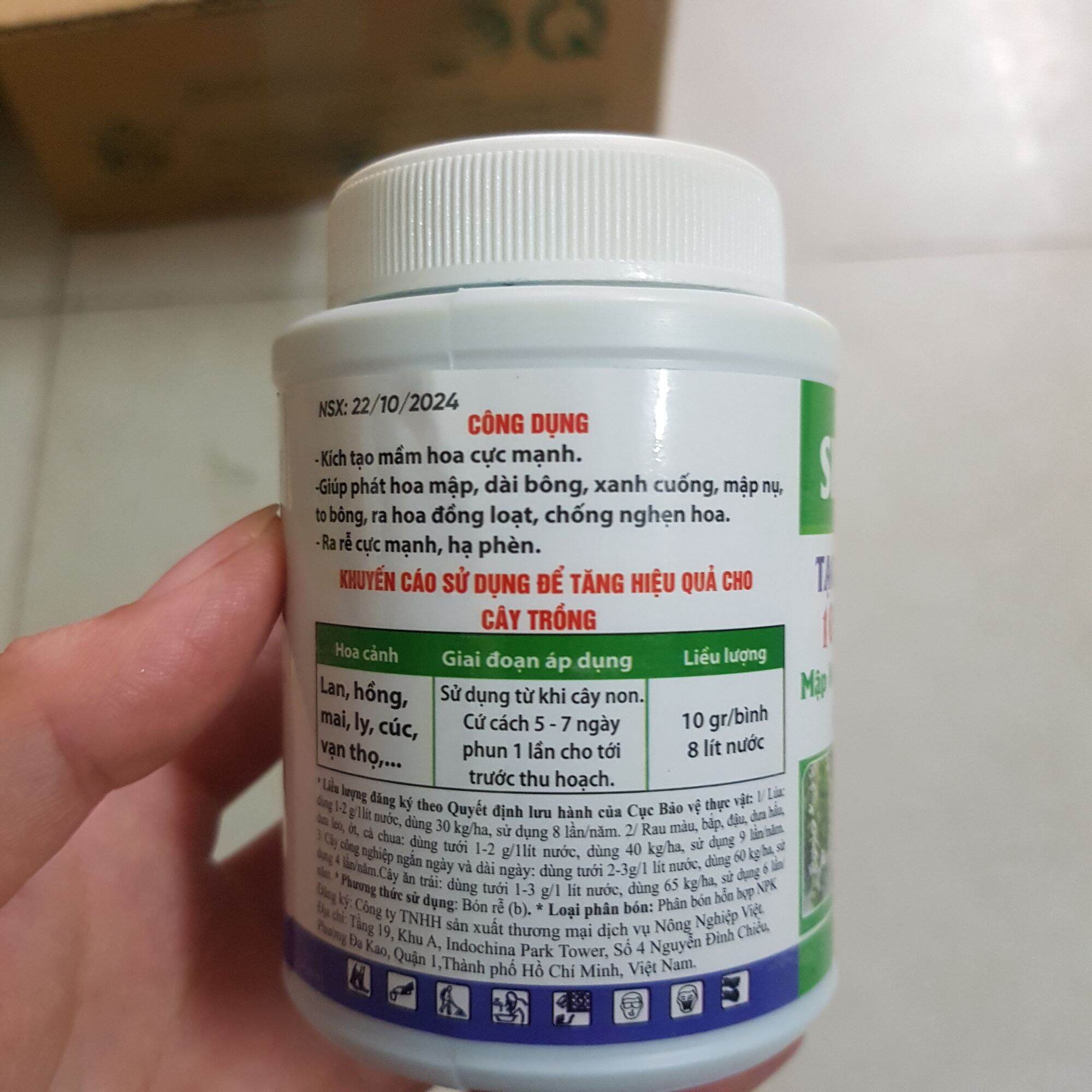 Phân bón Siêu Lân xanh 10.60.10 (100gr)