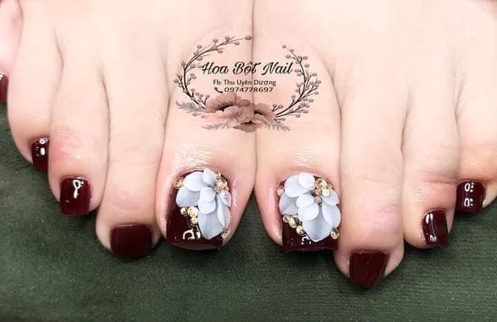 Hoa bột nail chân- Hoa góc trang trí nail chân (giá 1 bông)