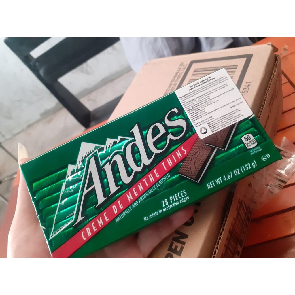 kẹo socola Andes bạc hà Mỹ 132g