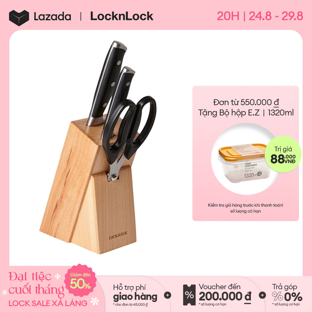 Bộ dao nhà bếp 4 món lock&lock ckk401 bằng thép không gỉ