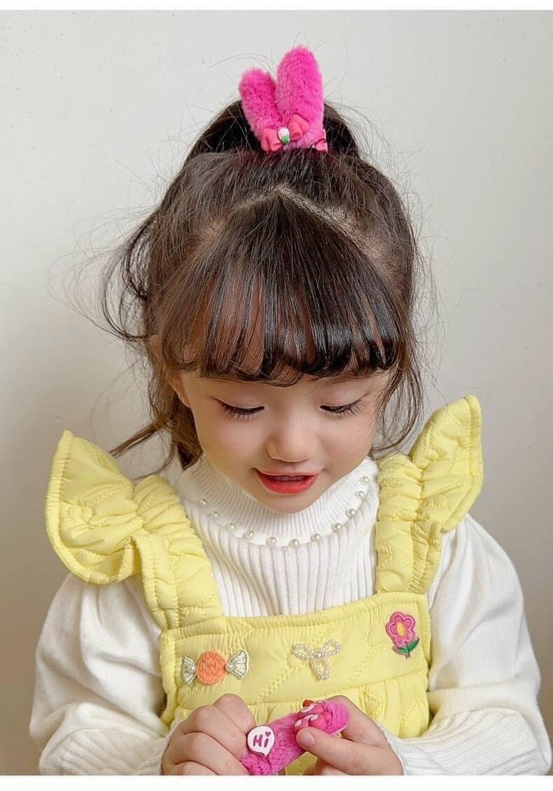 SÉT 8 KẸP TÓC HÌNH GẤU DÂU HỒNG