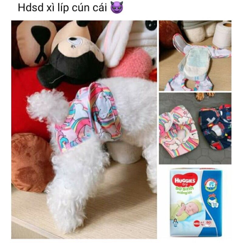 Miếng lót dán sơ sinh cho thú cưng mặc kèm tã,quần