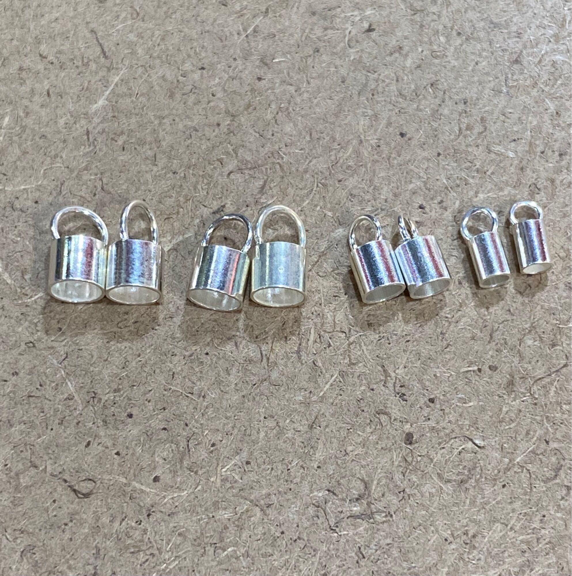 Charm ống bạc bạc s925 bọc dây làm vòng(1 cặp)
