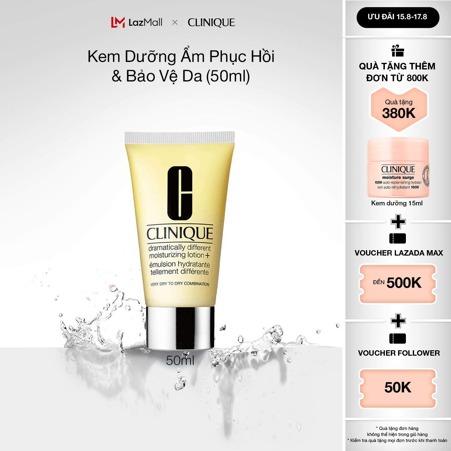 Kem dưỡng cân bằng và phục hồi độ ẩm cho da khô Clinique Dramatically Different Moisturizing Lotion+ - Moisturizer 50ml