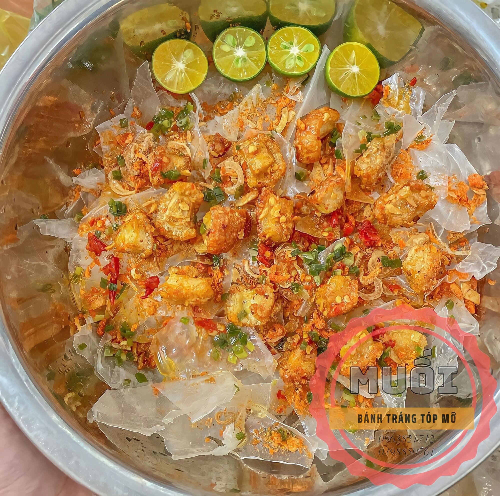 Bánh tráng phơi sương tóp mỡ x2 tóp mỡ thêm