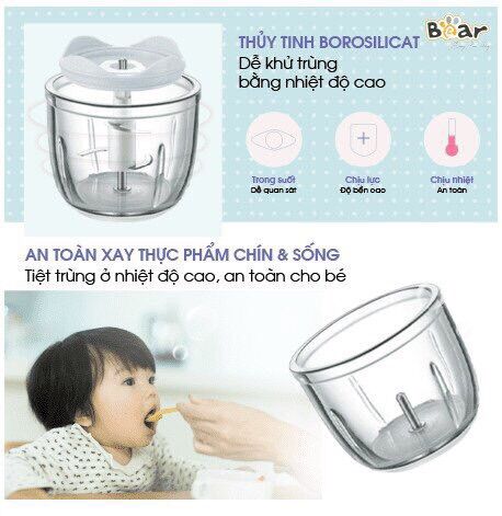 Cối thủy tinh máy xay bear 0,3l