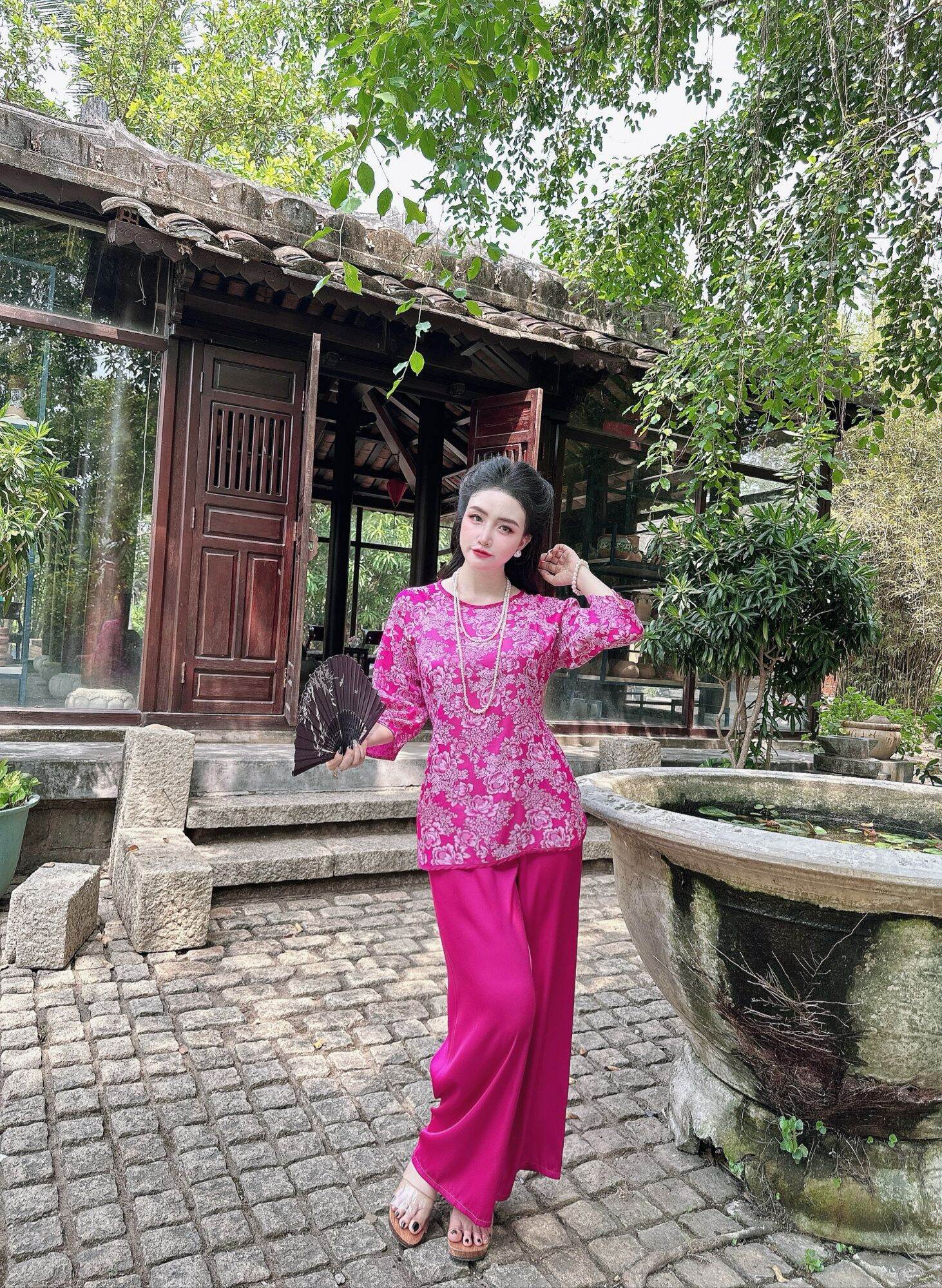 Set lam gấm 2 da phối quần latin 12 cút ngọc