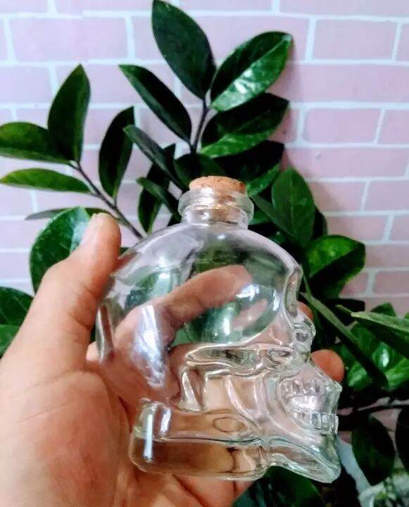 Chai lọ thủy tinh đầu lâu180ml làm quà tặng sinh nhật cho bạn bè người thân làm đồ trang trí Trưng bày để bàn làm việc có thể bỏ thêm sỏi vào rất đẹp