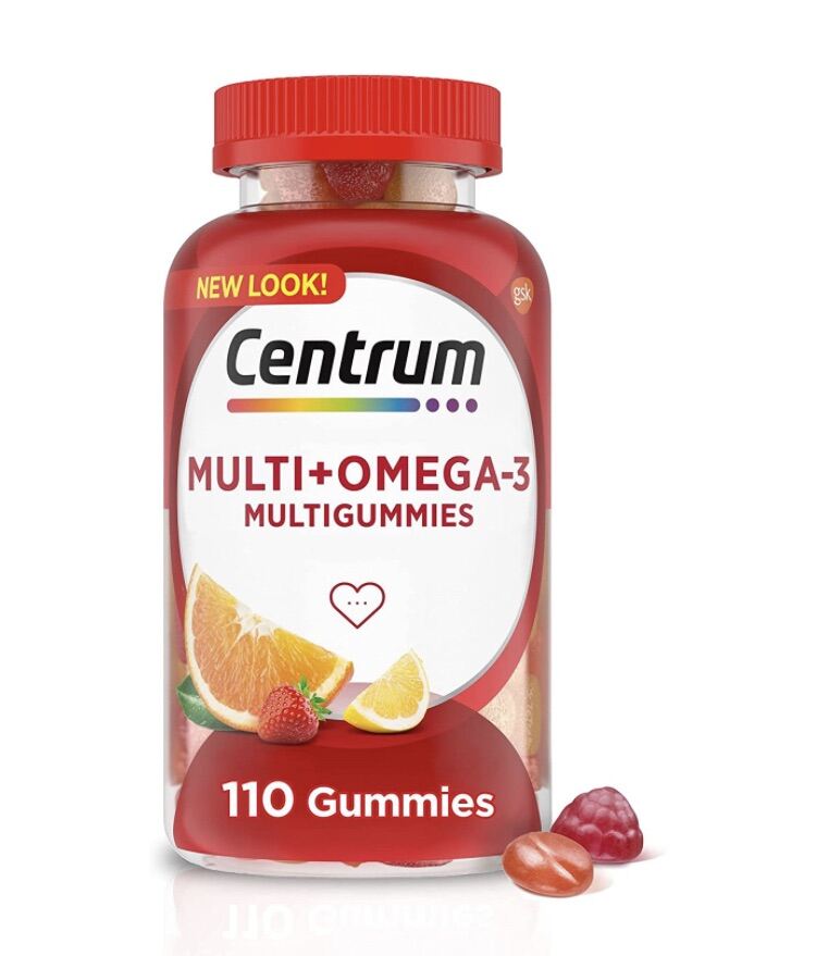 Mẫu mới Kẹo dẻo Centrum vitamin tổng hợp và omega 3 110viên USA