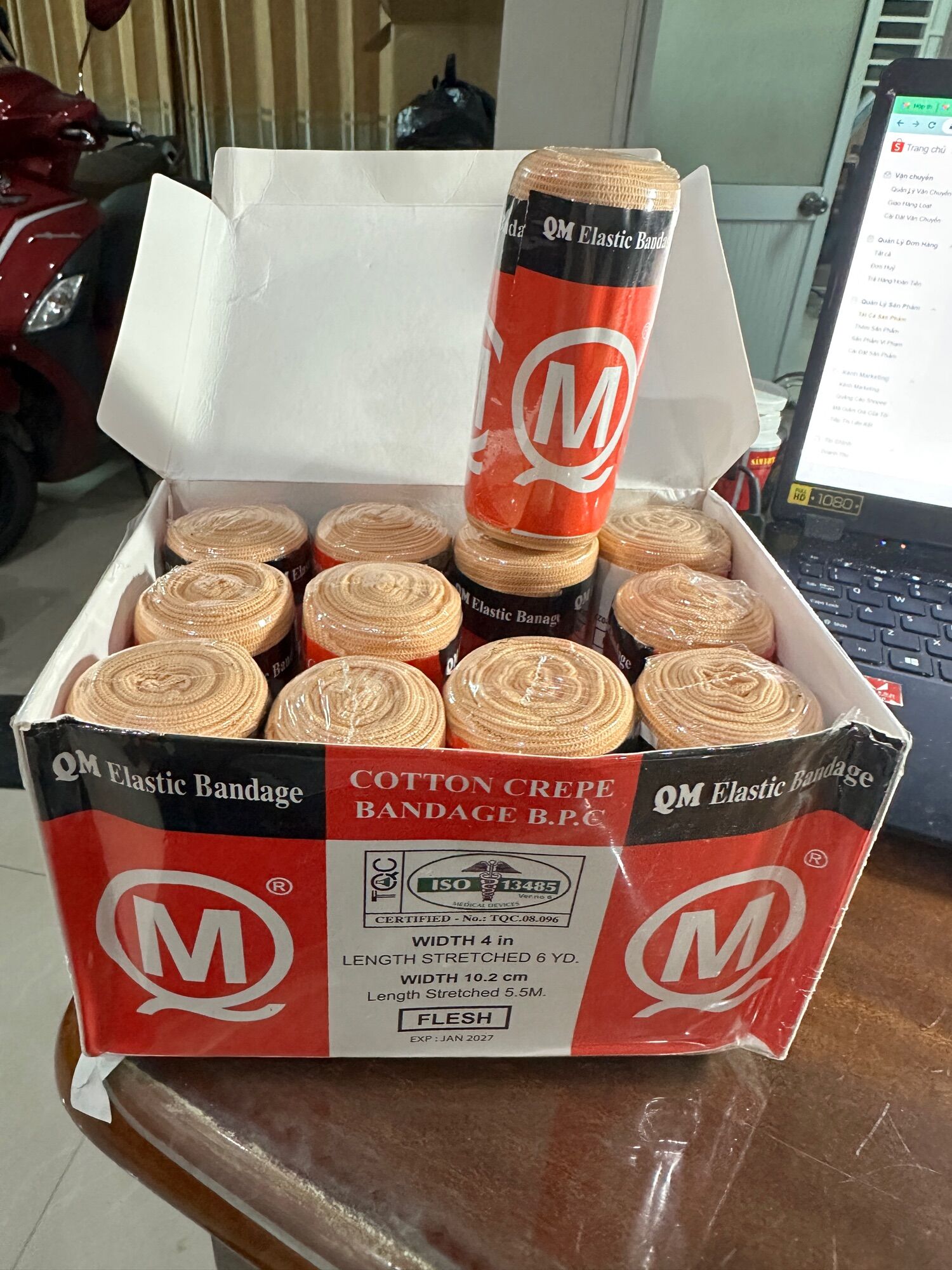 Băng thun Minh Quang loại tốt 3 móc chuẩn và phổ biến chăm sóc chấn thương do sinh hoạt và thể thao hằng ngày