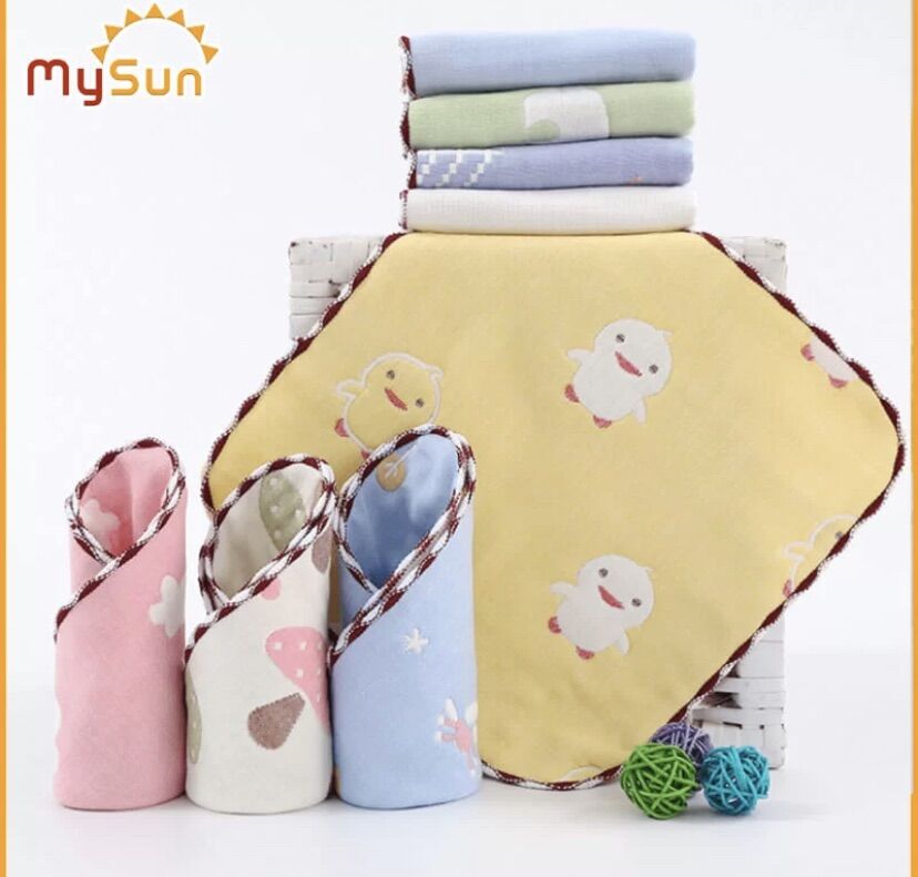 Set 5 Khăn sữa sợi tre cho bé