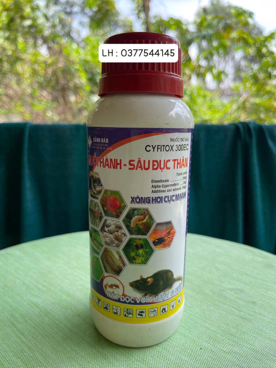 Thuốc trừ sâu Cyfitox 300ec - muỗi hành sâu đục thân ( chai 450ml ) xông hơi cực mạnh