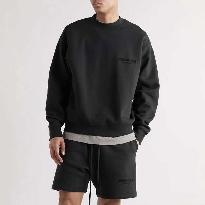 CHÍNH HÃNG - Áo Thun sweater Fear of God Essentials Crewneck Black (SS22)