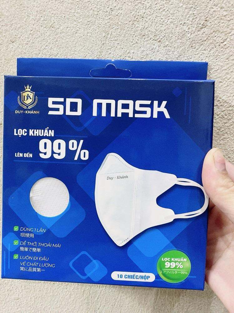 Hộp 10 Cái Khẩu Trang 5D Mask Duy Khánh, Hàng Kháng Khuẩn Cao Cấp
