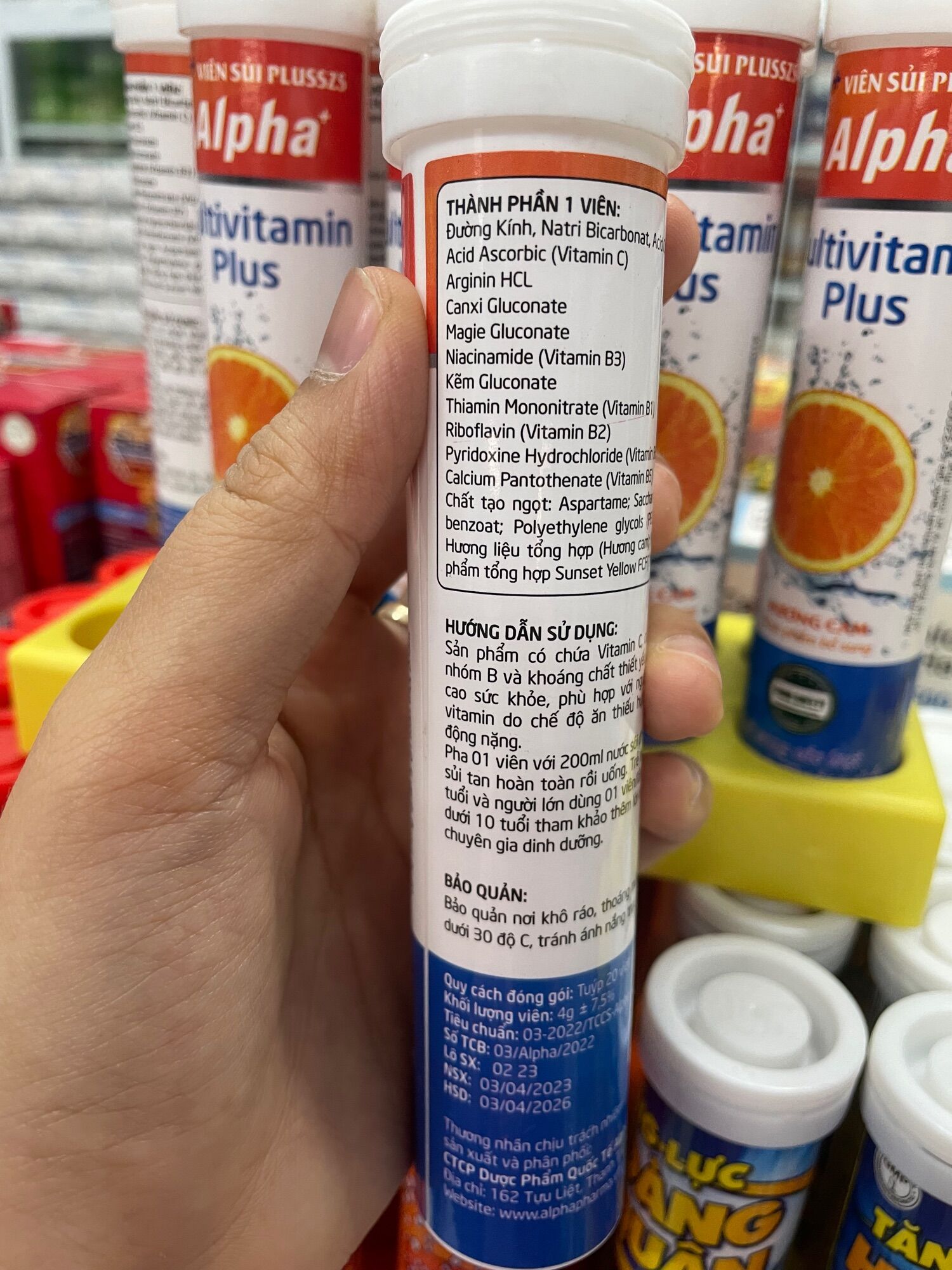 Sủi Multivitamin 4G - tuýp 20v