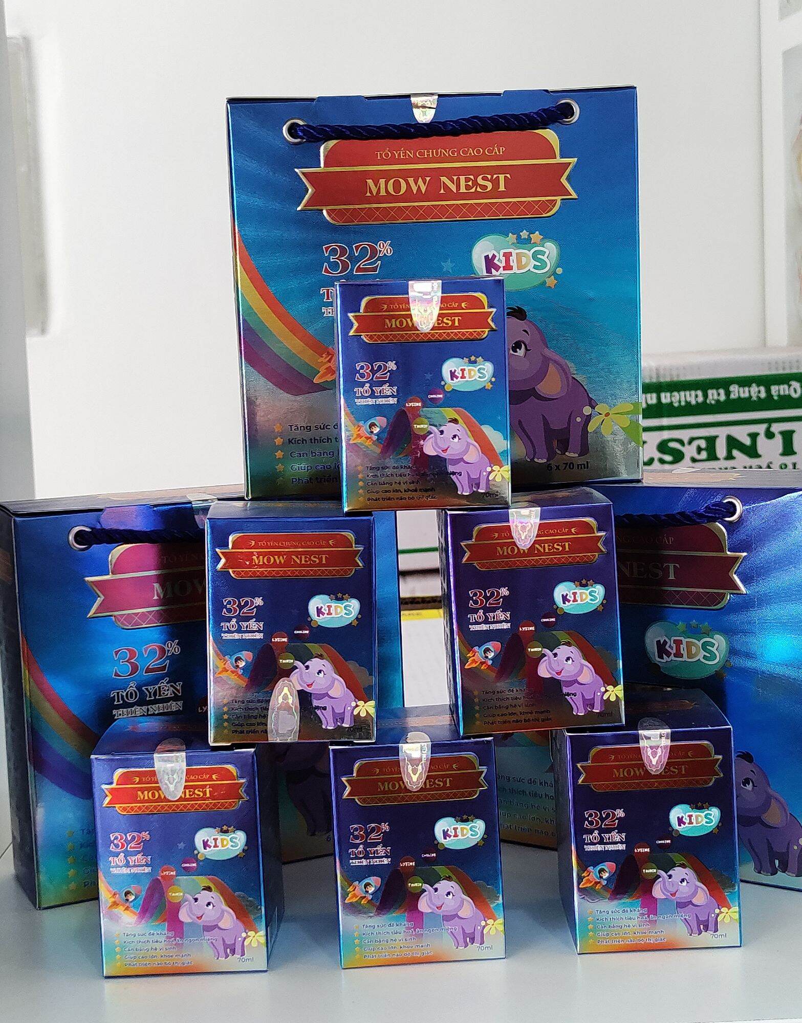 Yến chưng Mow Nest 32% tổ yến (Lốc 6 lọ 70Ml)