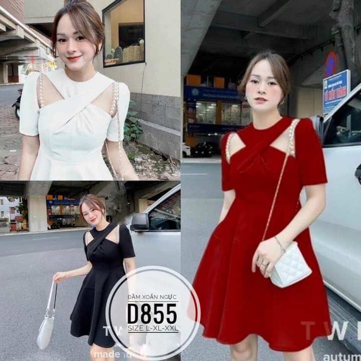 Bigsize Đầm Xoắn Ngực 3 màu