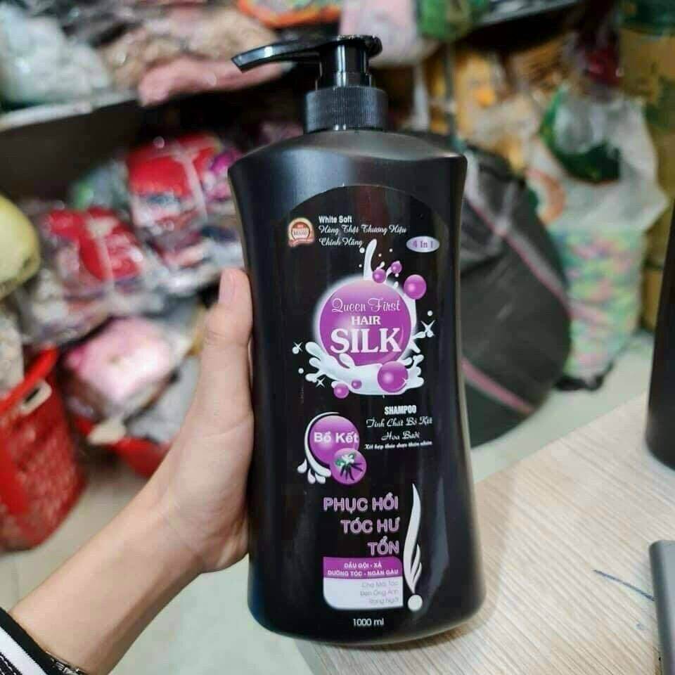 Dầu gội bồ kết queen first hair silk chai 1000 ml