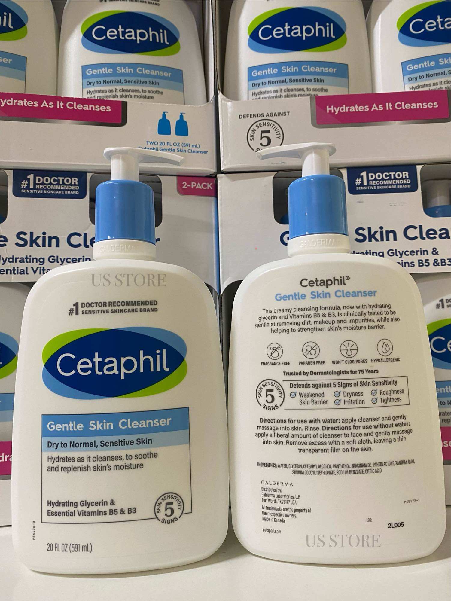 [ĐỌC KỸ MÔ TẢ - MẪU MỚI SET 2 CHAI 591ml] Sữa rửa mặt Cetaphil bản Mỹ