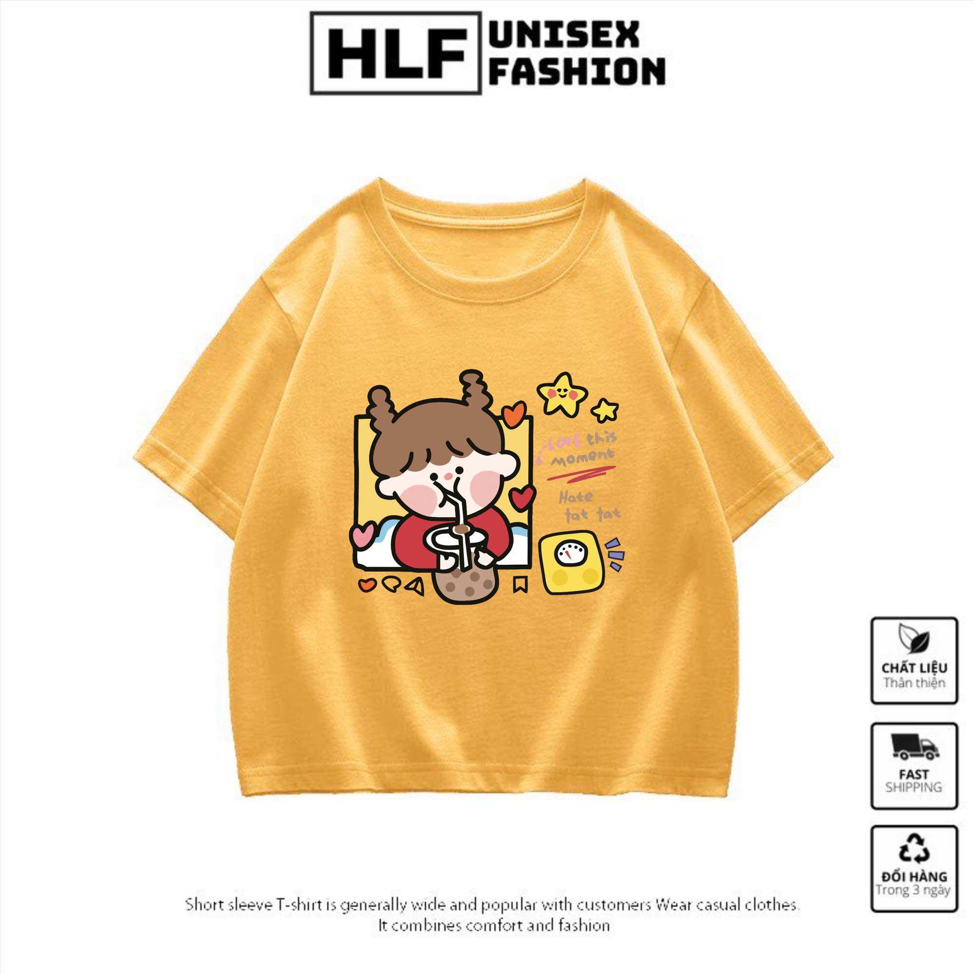 Áo croptop thun nữ bé gái uống trà sữa cực xinh áo thun nữ HLFashion
