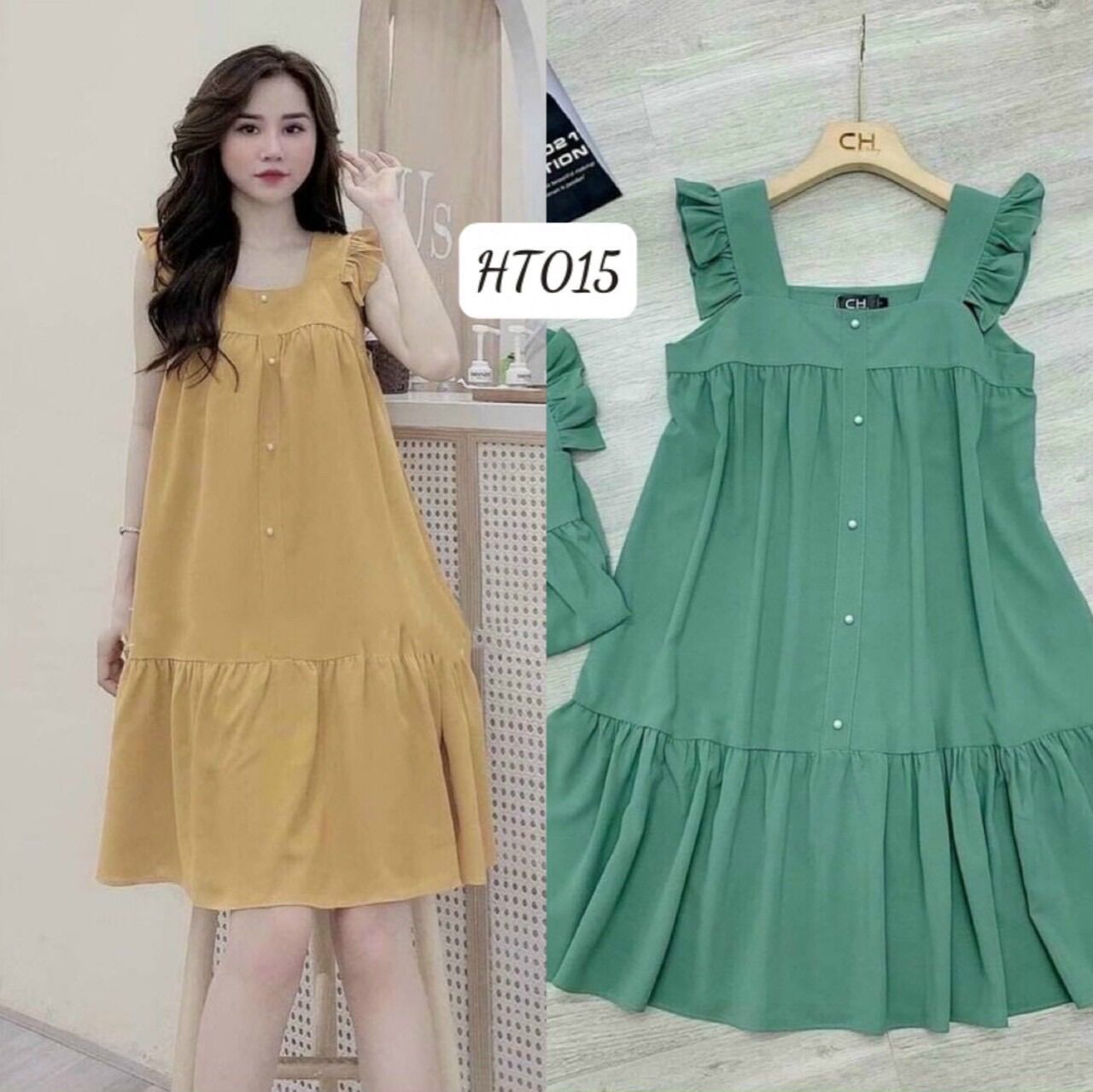 Đầm bầu đi biển cánh tiên siêu xinh