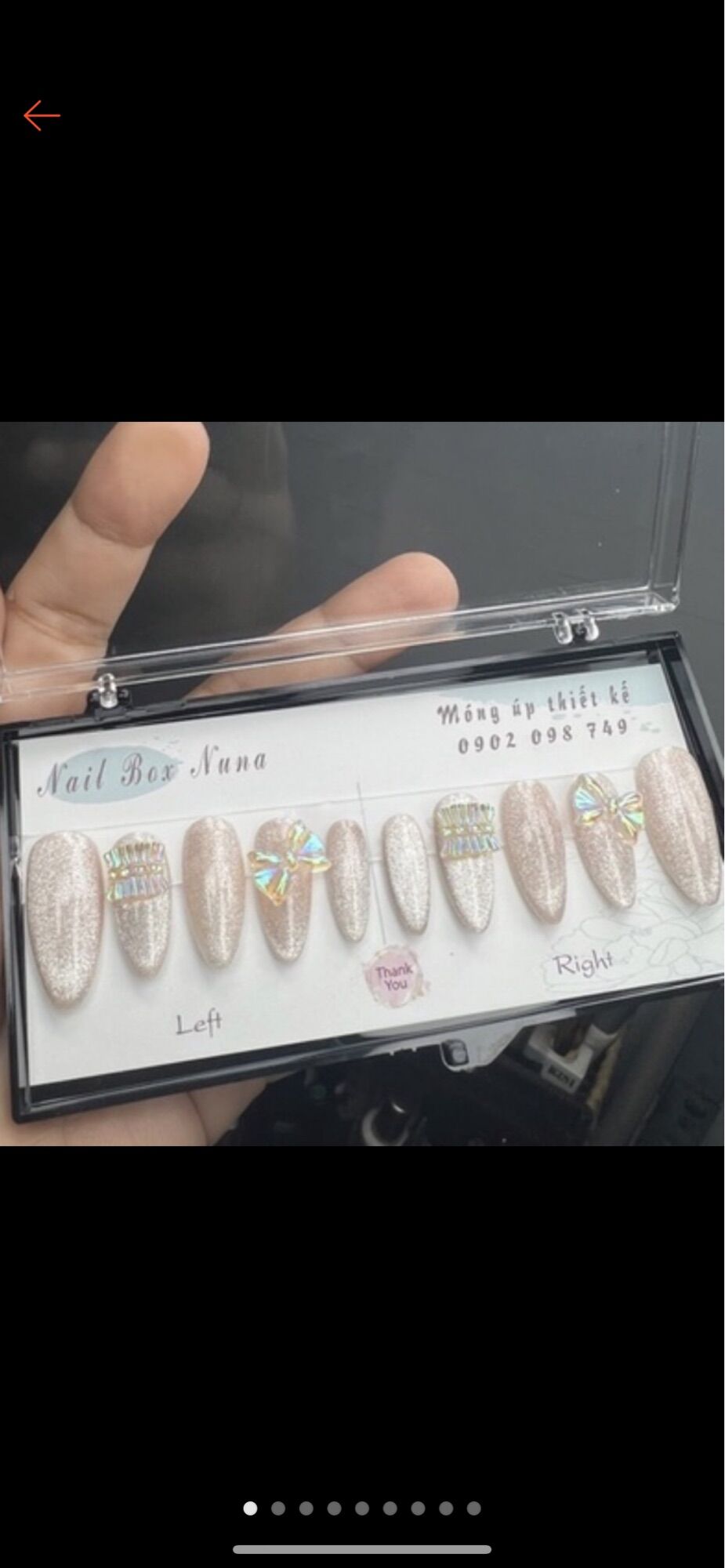 P006 Nailbox Nuna móng úp thiết kế móng tay giả mắt mèo thạch hổng nude