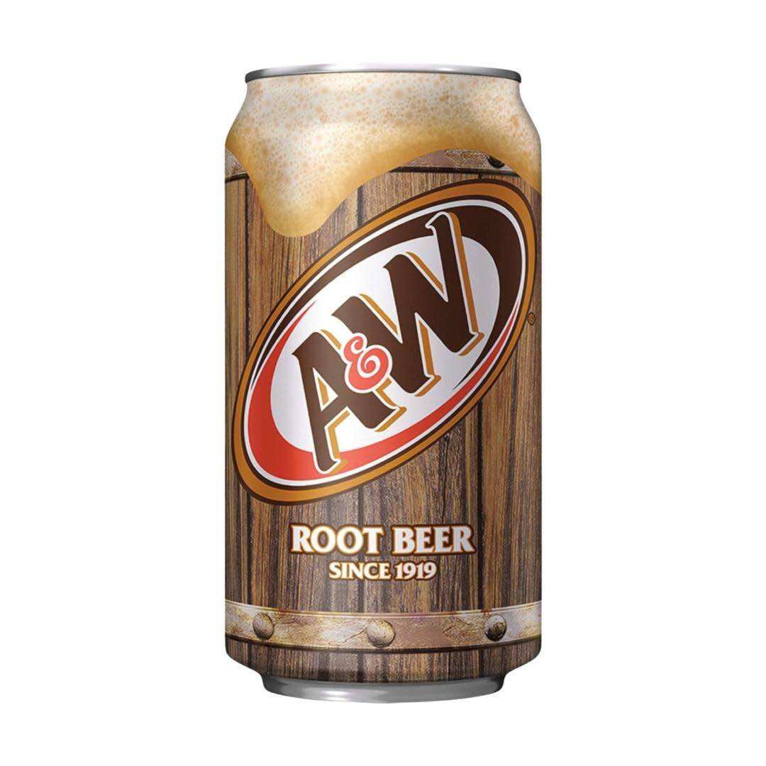 Pack of 12 Cans of American A&W Aw Root Beer, Each Can 355ml