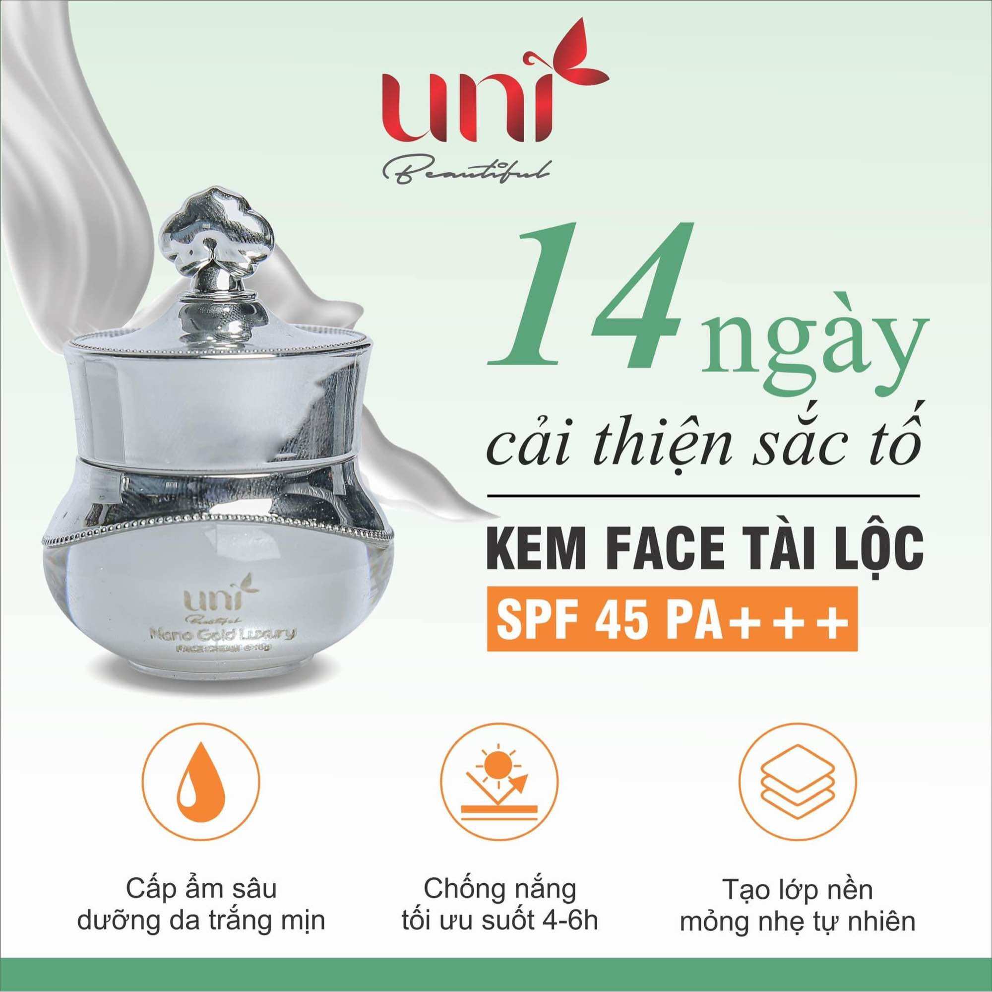 Kem face ngày tài lộc size nhỏ 10g Uni Beautiful
