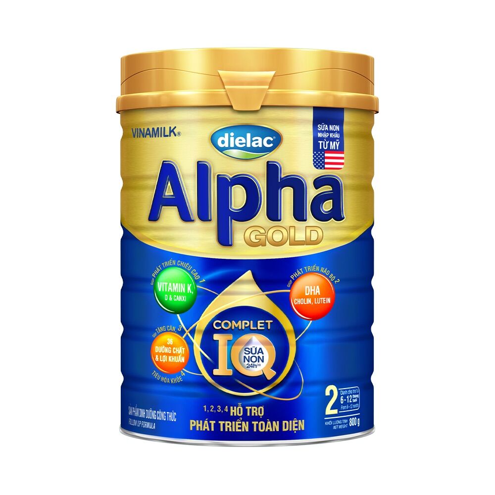 Sữa bột alpha iq gold số 2 800g - mẫu mới date mới