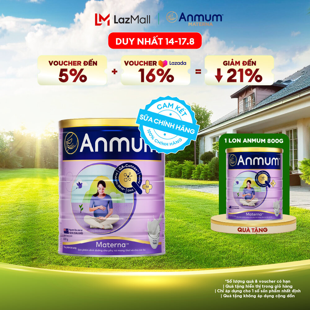 [Voucher giảm đến 26%]Sữa Bột Dành Cho Mẹ Bầu Anmum Materna Hương Vani 800G