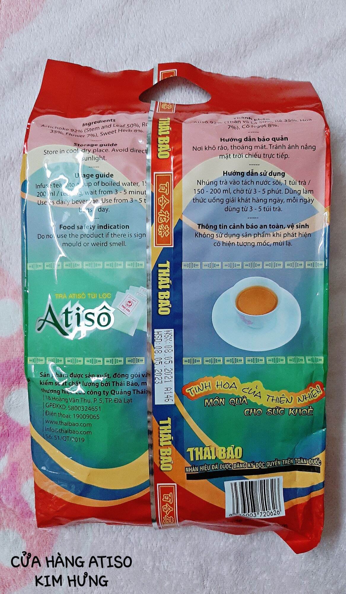 [CHÍNH HÃNG] TRÀ ATISO TÚI LỌC THÁI BẢO (100 GÓI NHỎ × 2G).