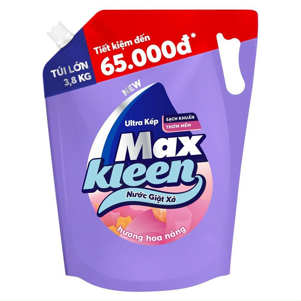Túi giặt xả Maxkleen hương hoa nắng 3,8kg