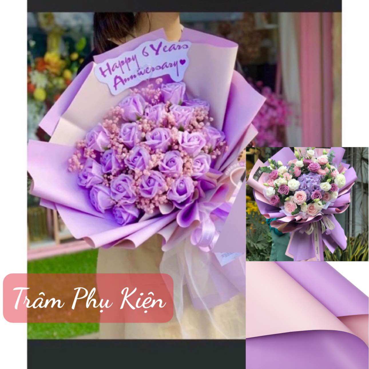 Giấy trơn 2 mặt gói hoa [Tập20tờ]