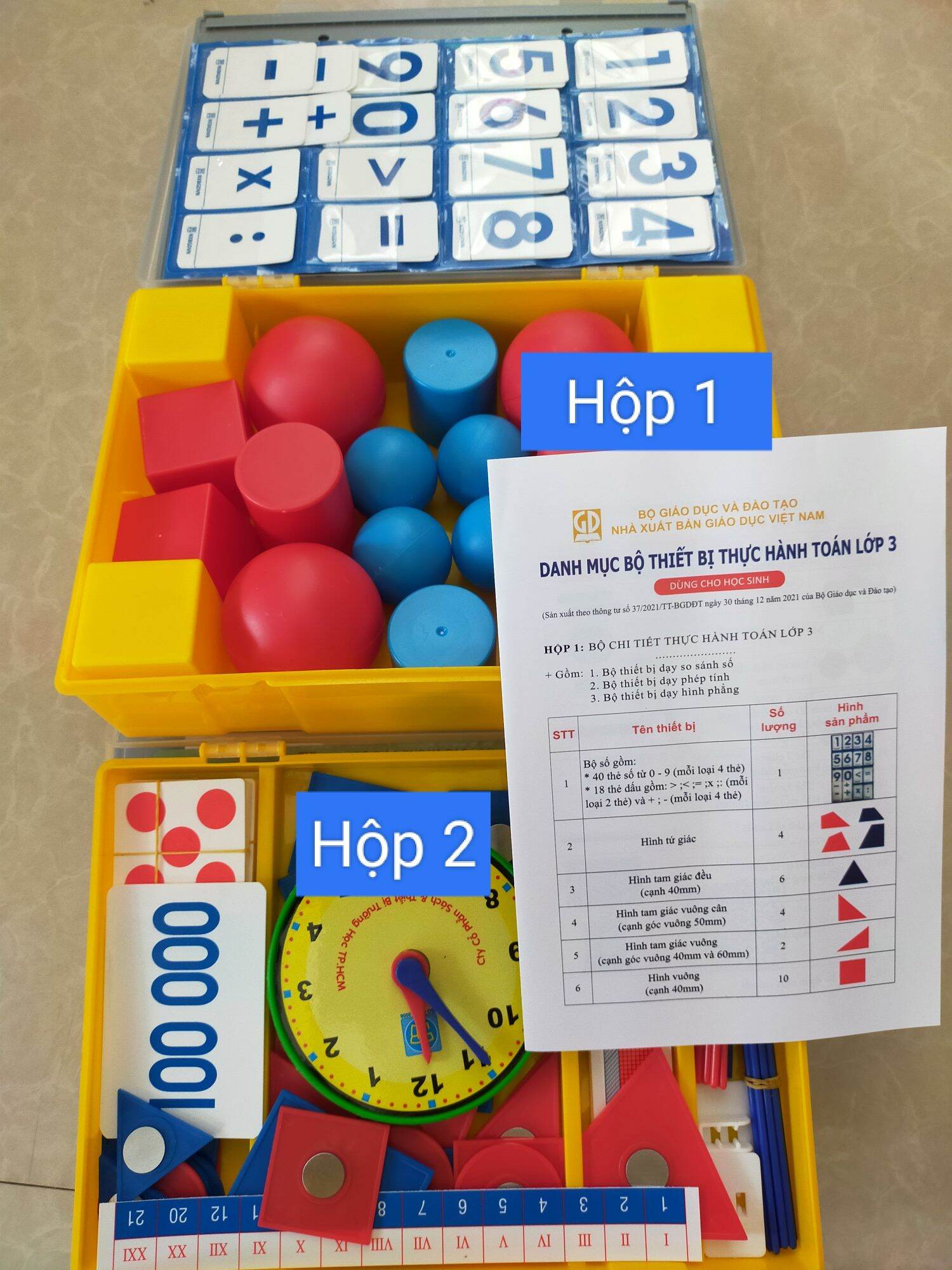 ( Bộ 2 Hộp)  Bộ   Thực    Hành    Toán    Lớp  3