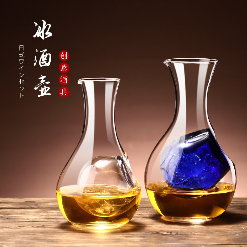 Bình rượu đá thủy tinh pha lê kiểu nhật, bình đựng rượu lạnh gia dụng, bình đựng rượu thương mại, bình rượu lạnh, bình rượu sake, bình chia rượu ấm