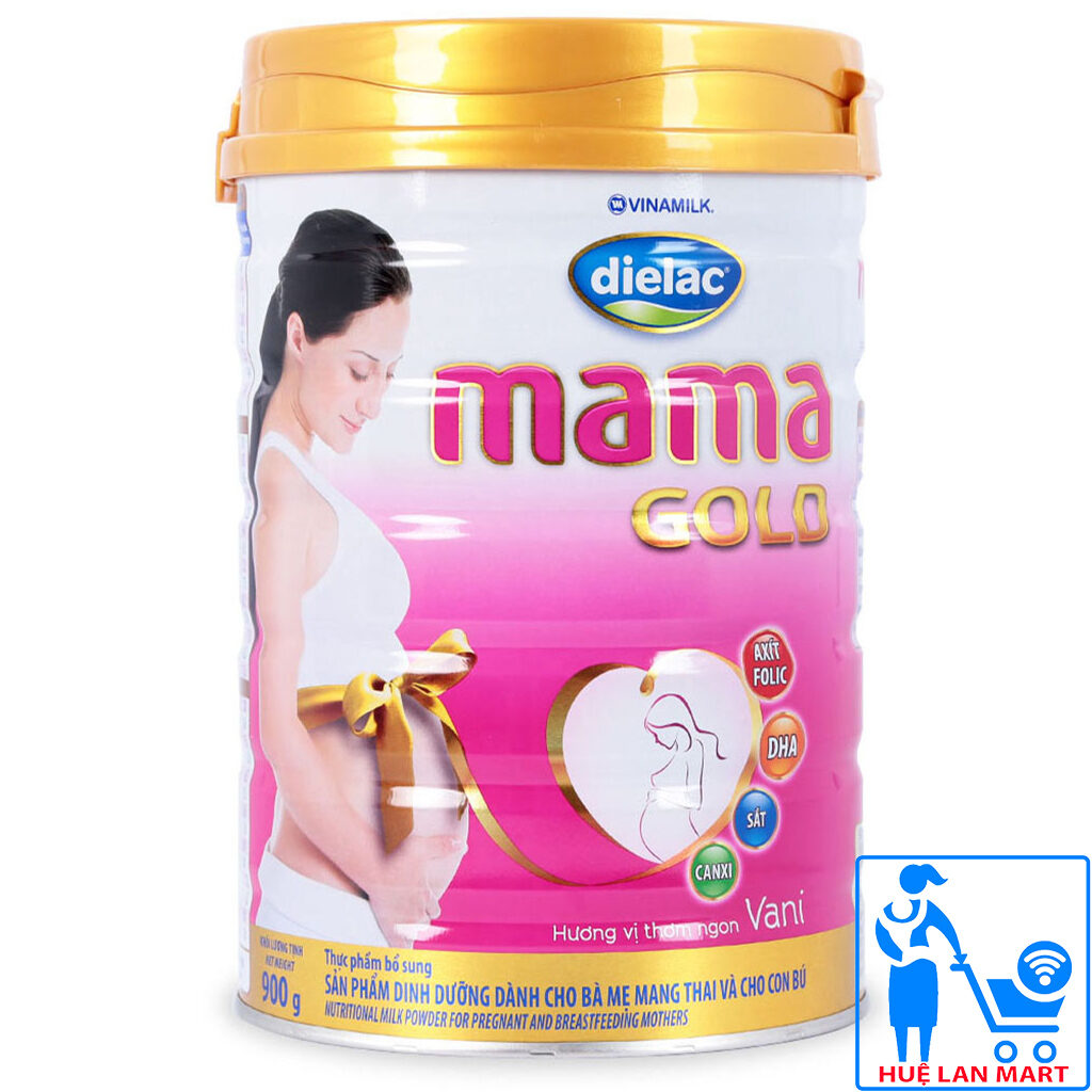 Sữa Bột Vinamilk Dielac Mama Gold Hương Vani Hộp 900g (Dinh dưỡng dành cho bà mẹ mang thai và cho con bú)