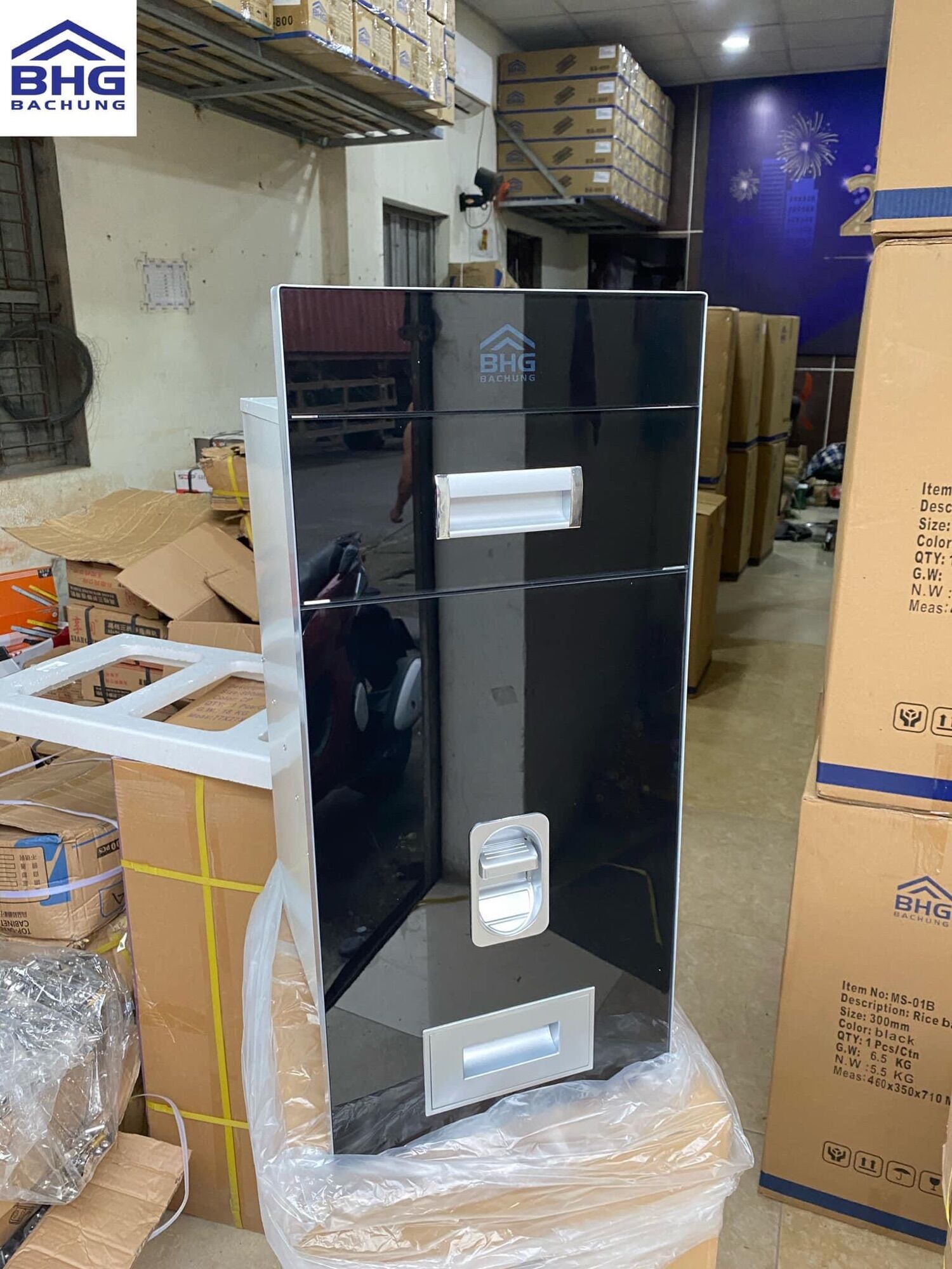 Thùng gạo mặt gương cao cấp BHG