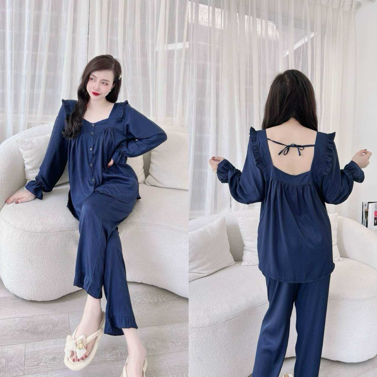 Đồ Đồ bộ Lụa xước tiểu thư bigsie mịn rũ 50-100kg P