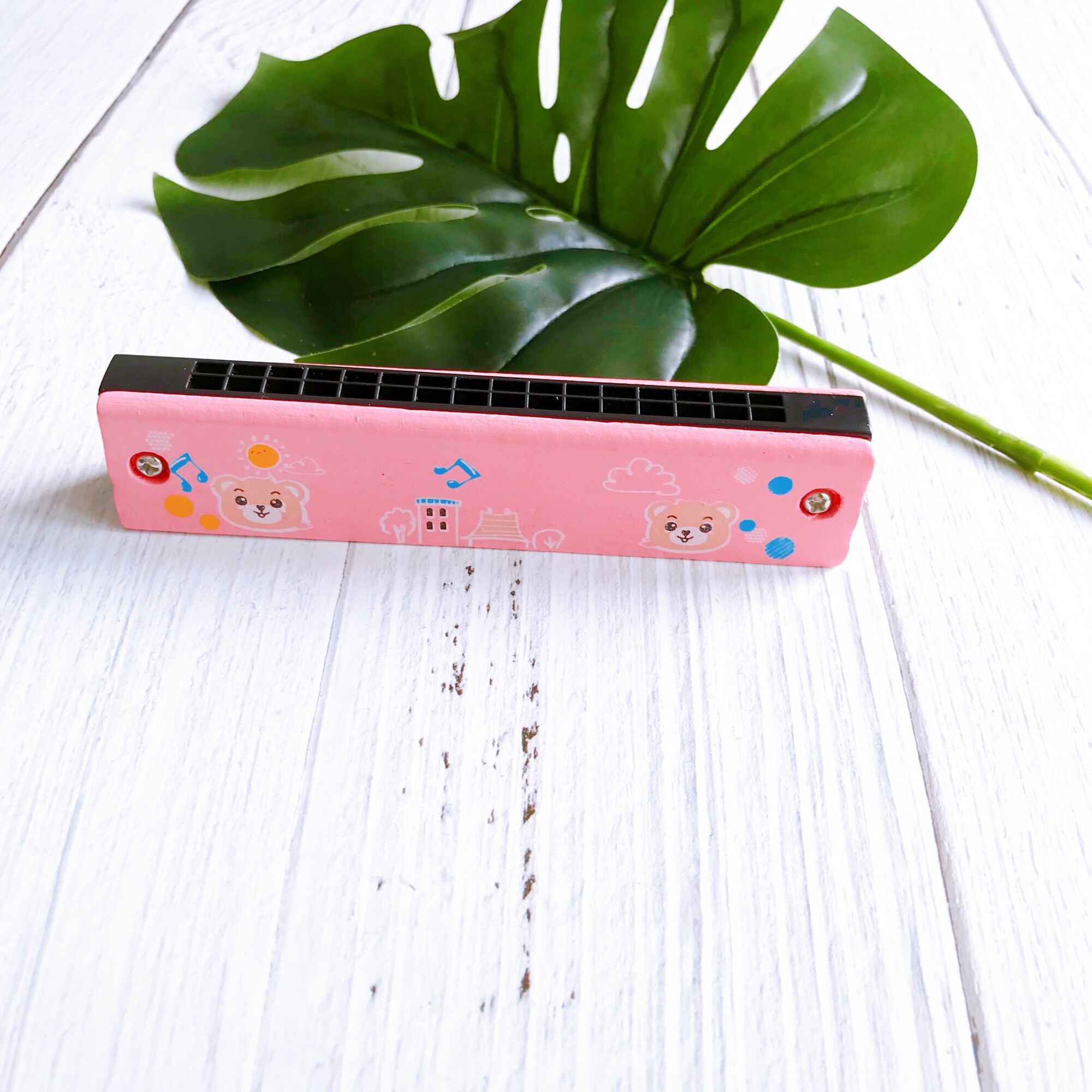 [HCM] Đồ chơi trẻ em kèn gỗ Harmonica 16 lỗ đồ chơi âm nhạc cho bé